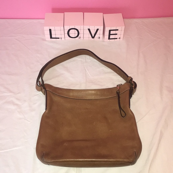 Vintage Coach 9325 Brown Leather Hobo Shoulder Bag Purse Adjustable Strap - Picture 1 of 13